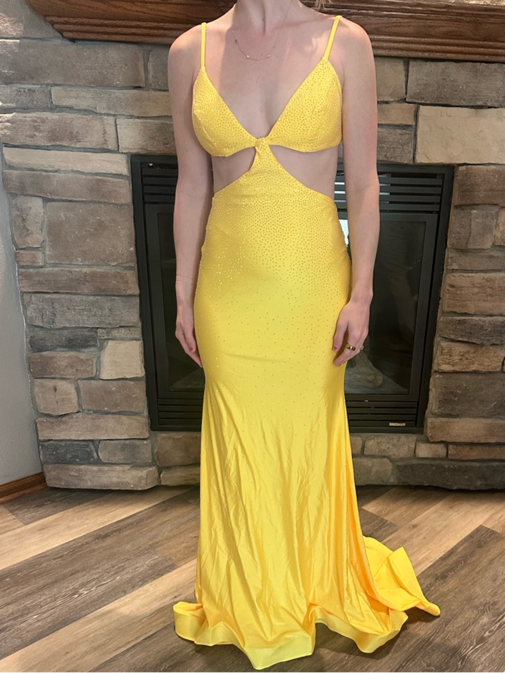 Yellow Cutout Evening Gown size 2